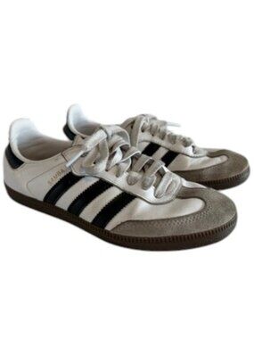 ADIDAS Samba OG Original White Black Leather Sneakers Shoes W 6-6.5/Mens 4.5